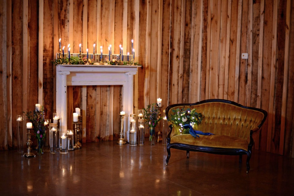 candle lit wedding lounge