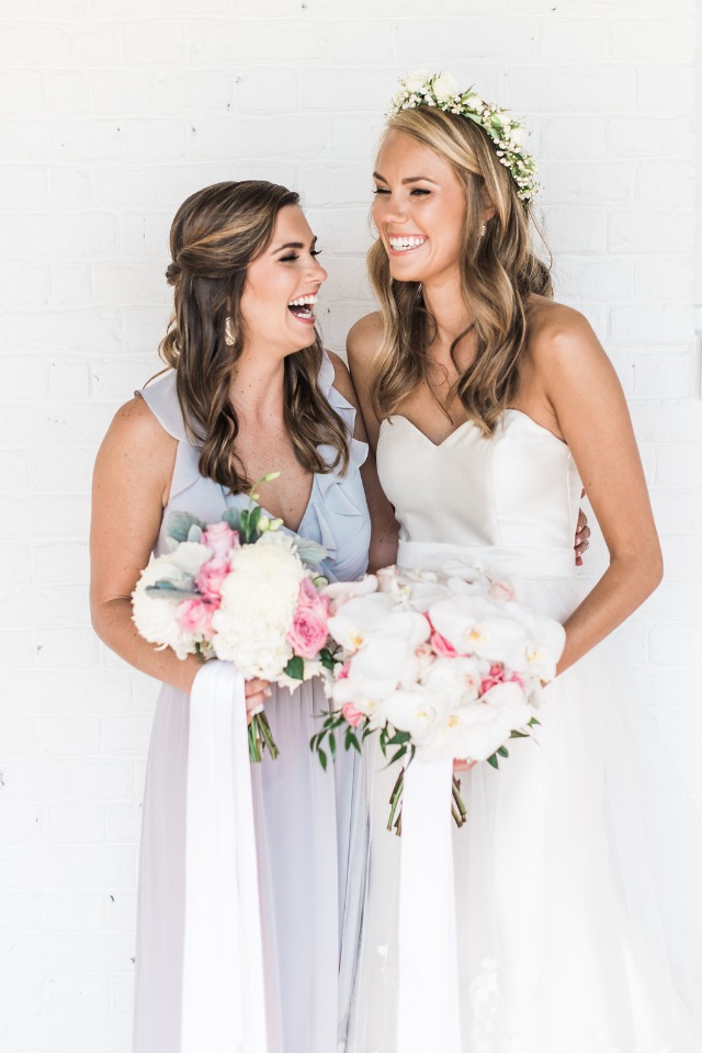 bride and her maid of honor