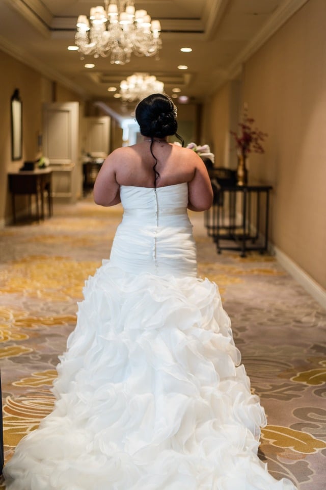 Ruffle filled wedding dress