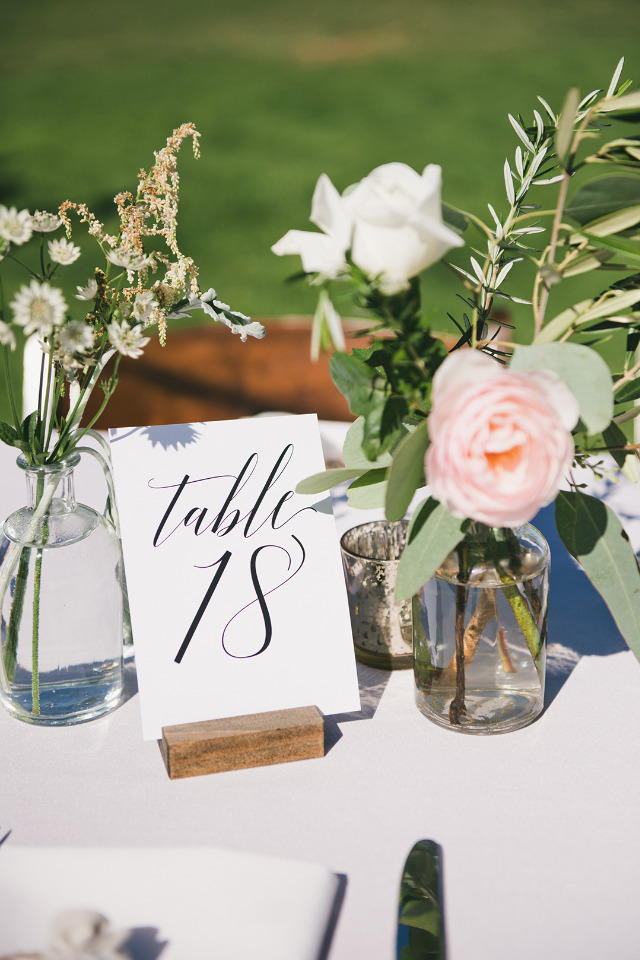 classic wedding table number