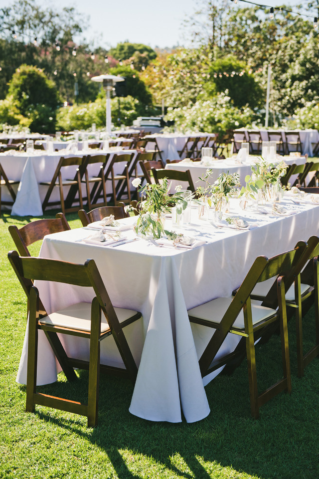 romantic outdoor wedding reception with candles
