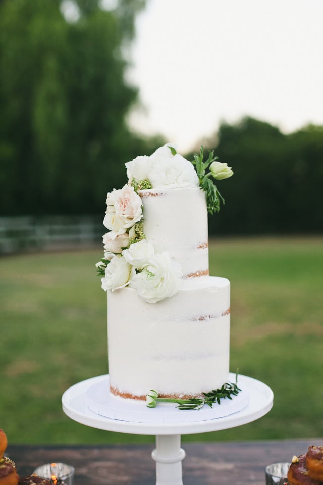 lightly frosted wedding cake