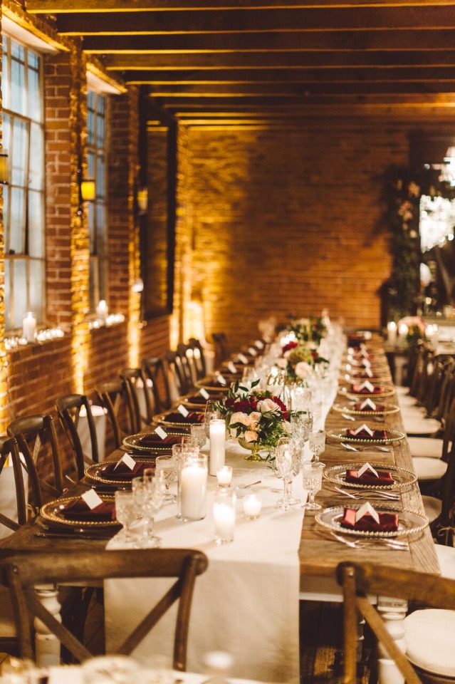 family style formal dinner wedding reception