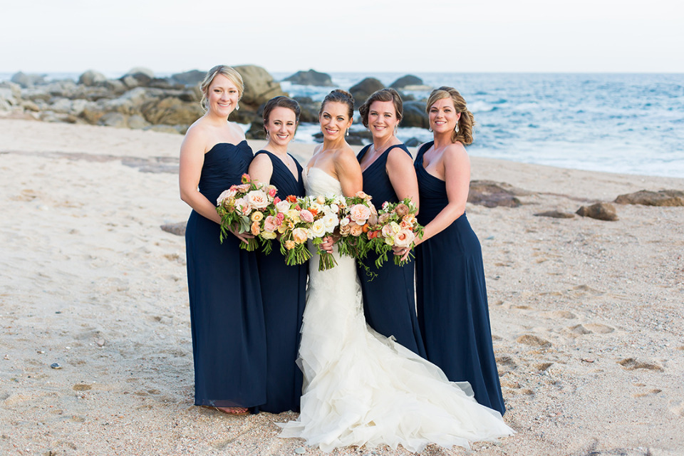 navy blue long bridesmaids dresses