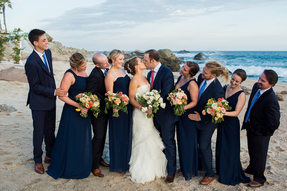 navy blue wedding party outfits