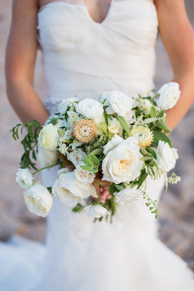 mixed white wedding bouquet