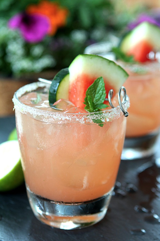 the firecracker watermelon lime and cucumber cocktail