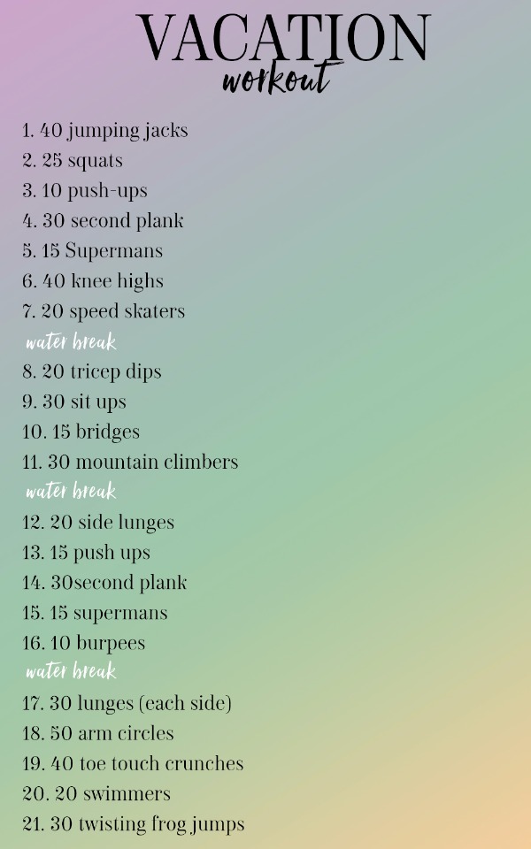 vacation HIT CIRCUIT WORKOUT