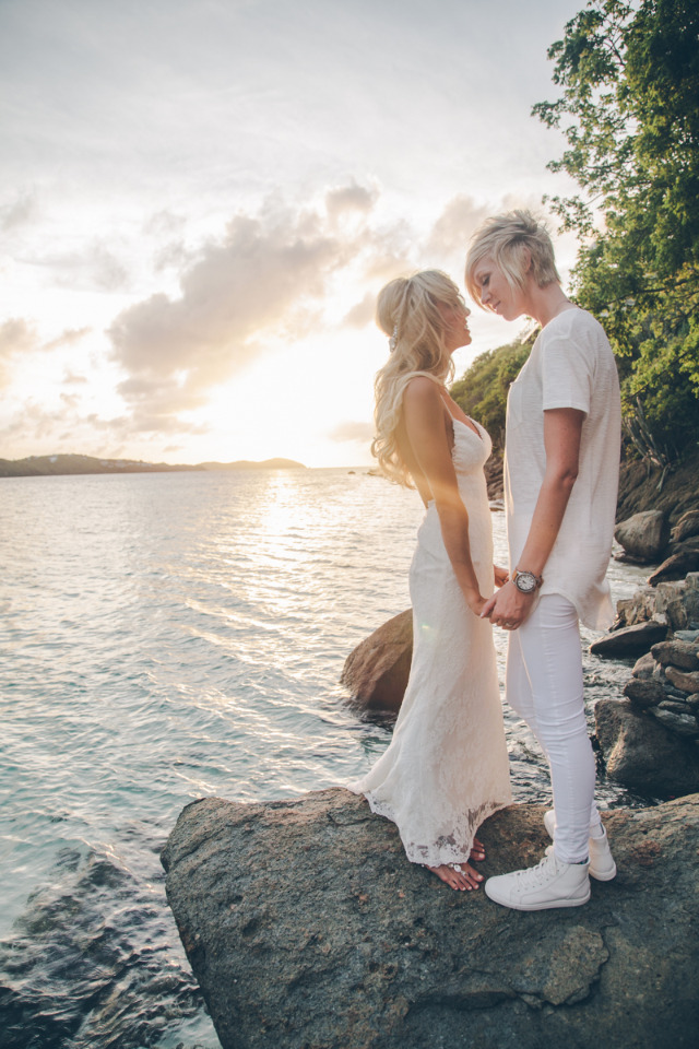 gorgeous sunset wedding in the Virgin Islands