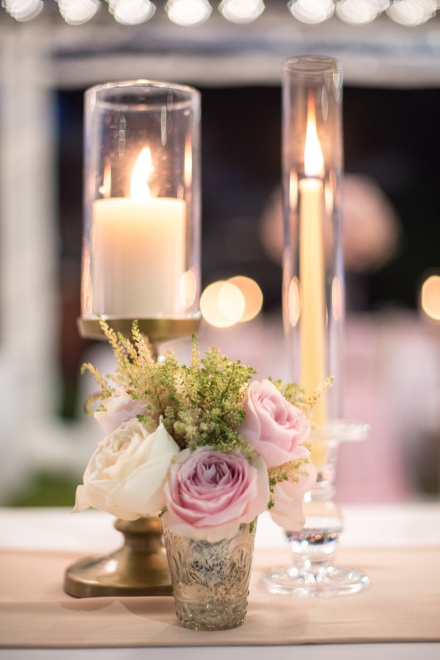 Candle lit table decor