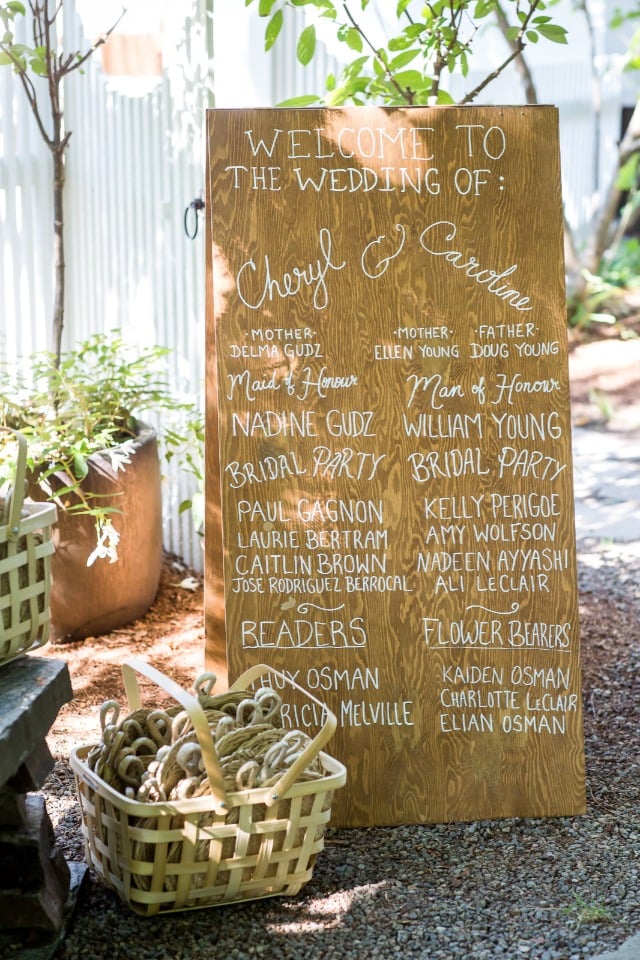wedding program sign