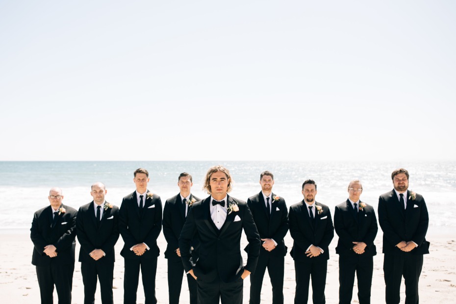 groomsman lined up for the wedding