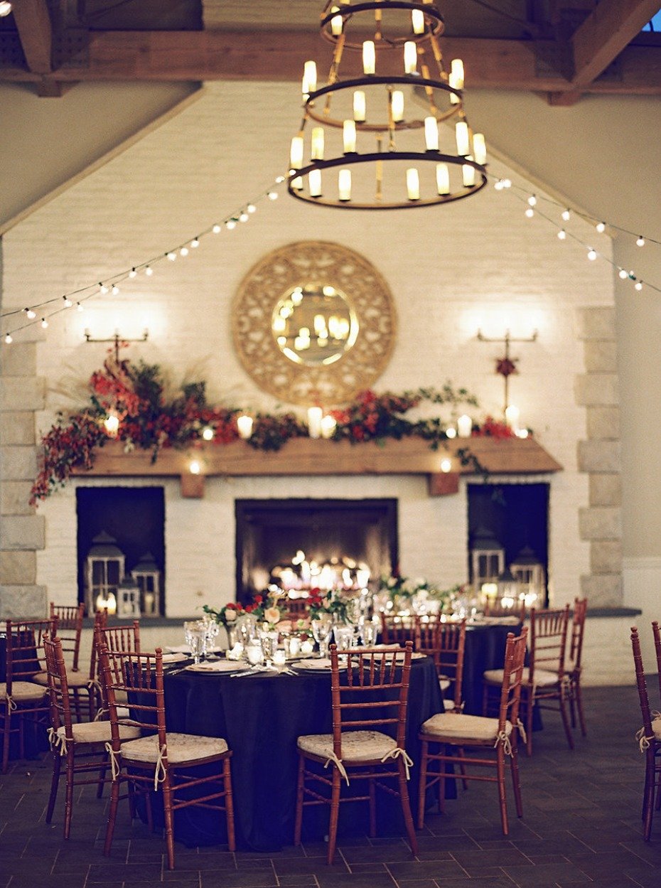 Dreamy reception space with a fireplace