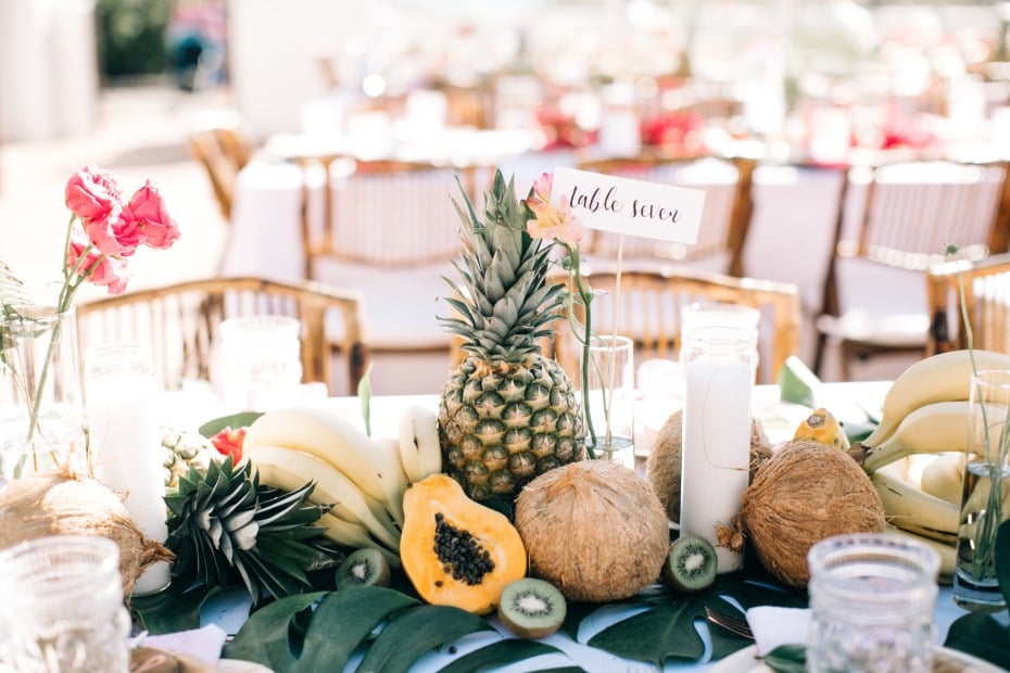 fresh fruit on table for wedding