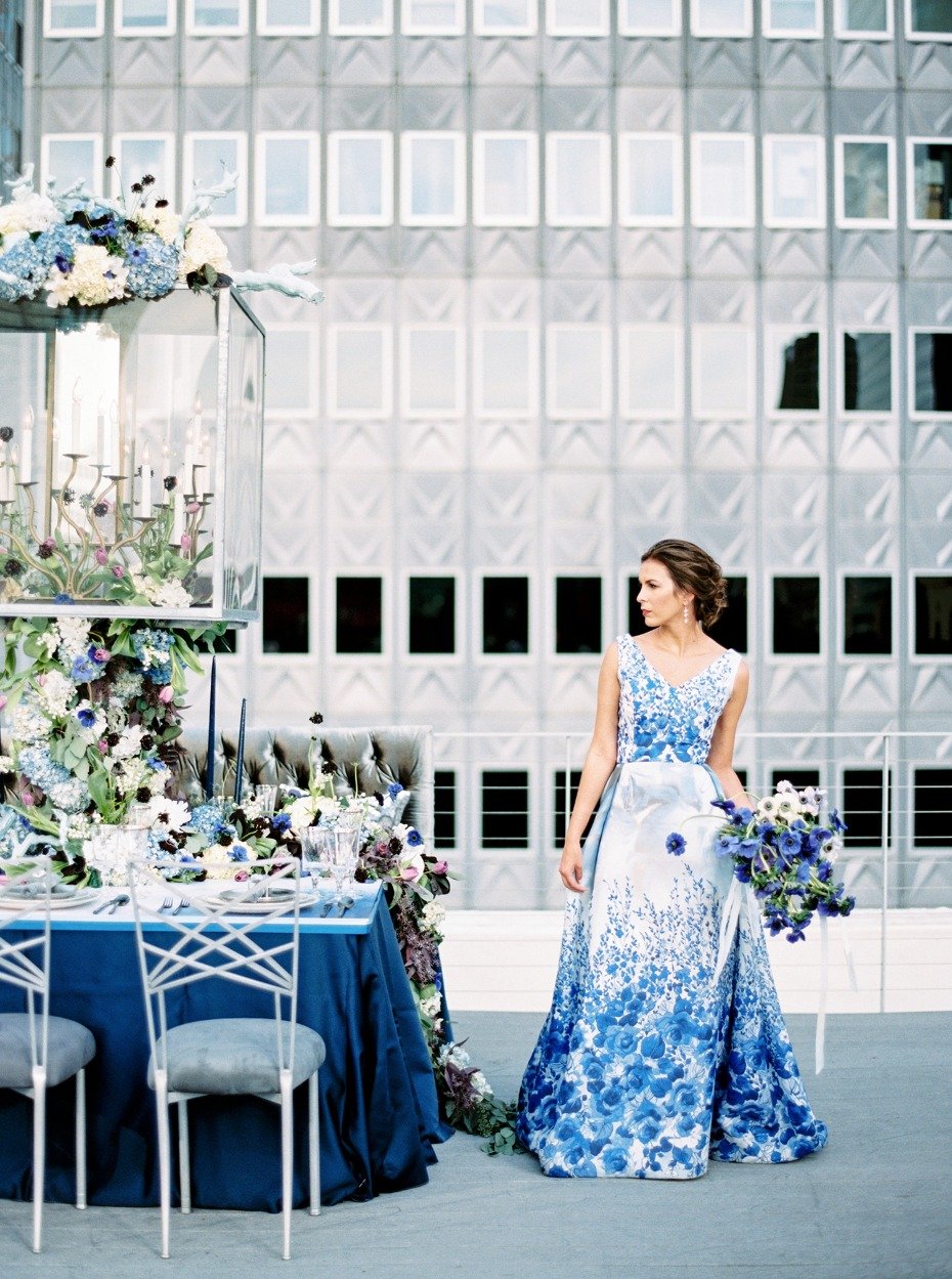 Blue and silver modern wedding inspiration