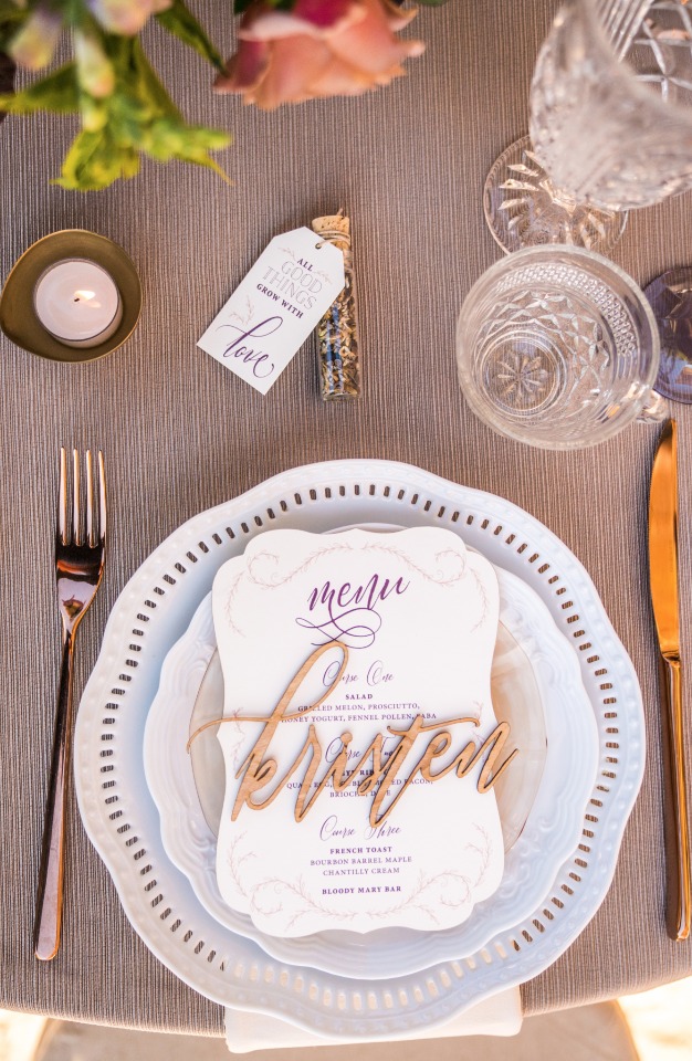 Bridal luncheon place setting