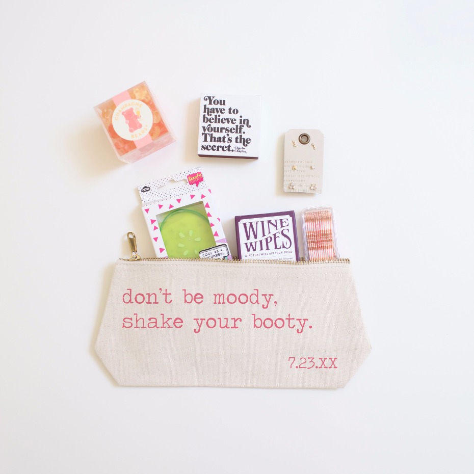 Bridesmaid Gift Ideas, Cosmetic Pouches from Wedding Chicks Shop