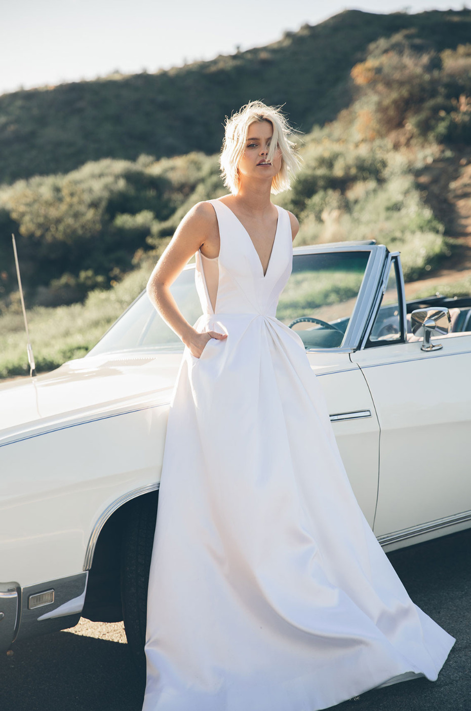 long wedding dress with pockets from Floravere