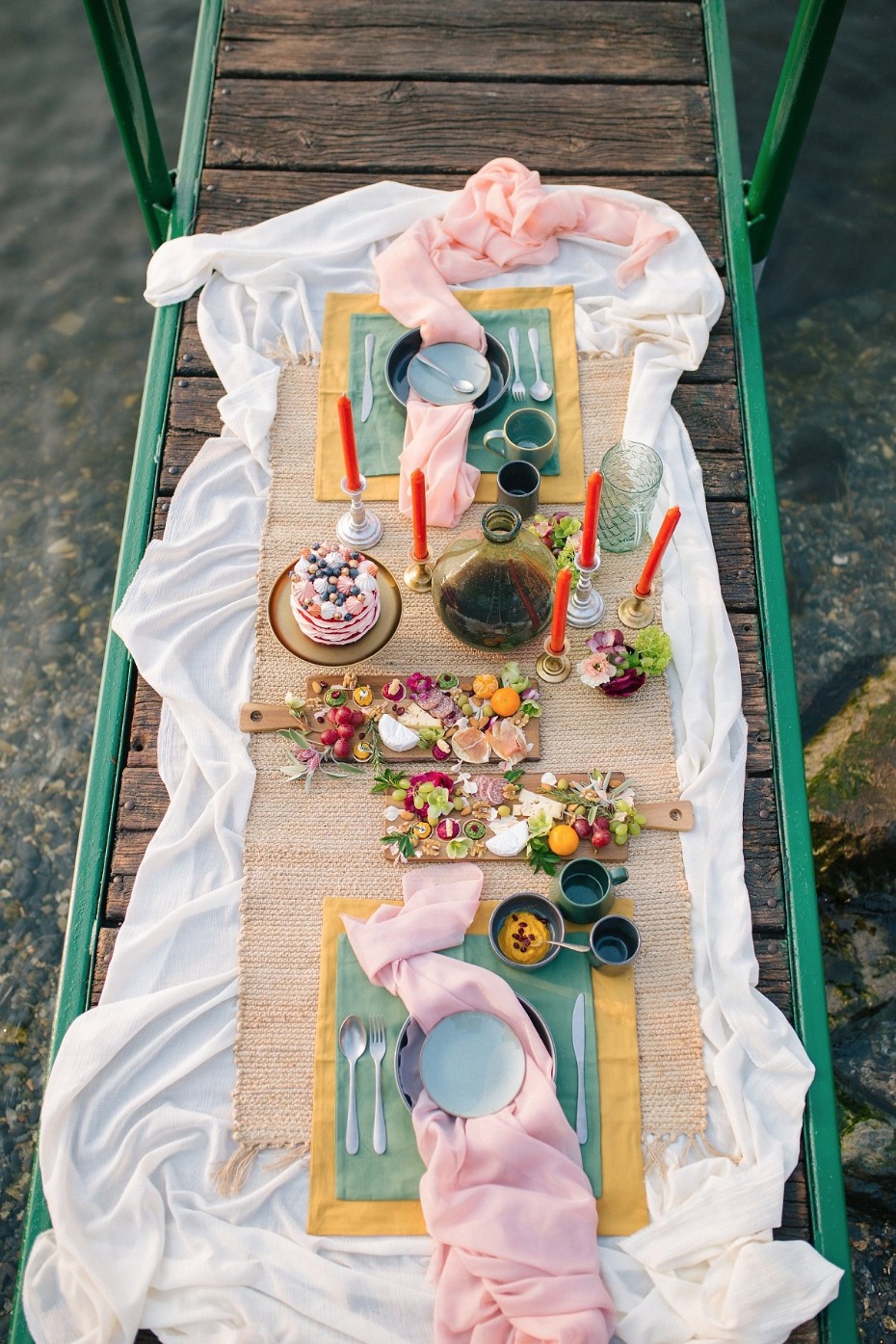 Colorful and yummy dock engagement feast