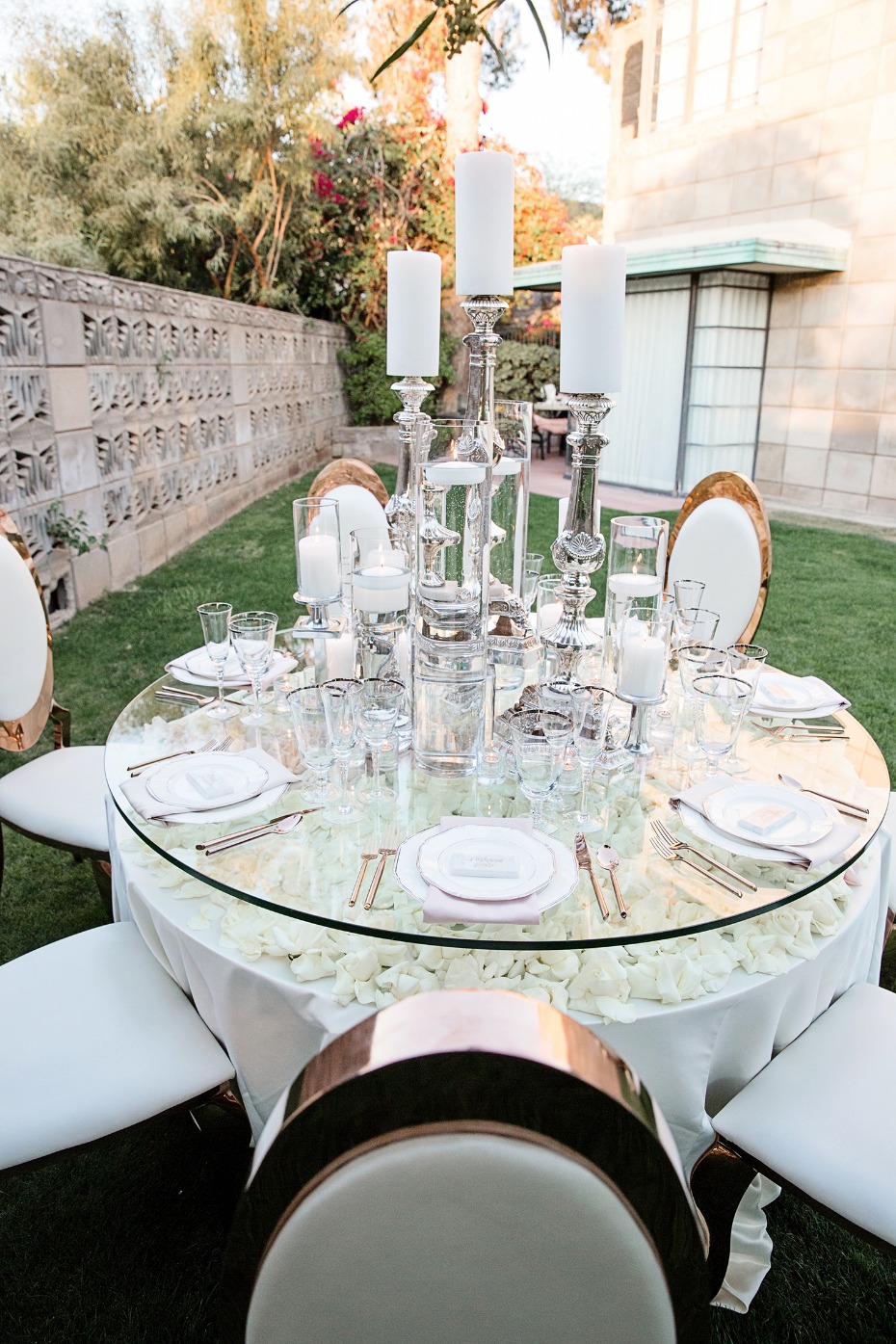 glamorous garden wedding table decor