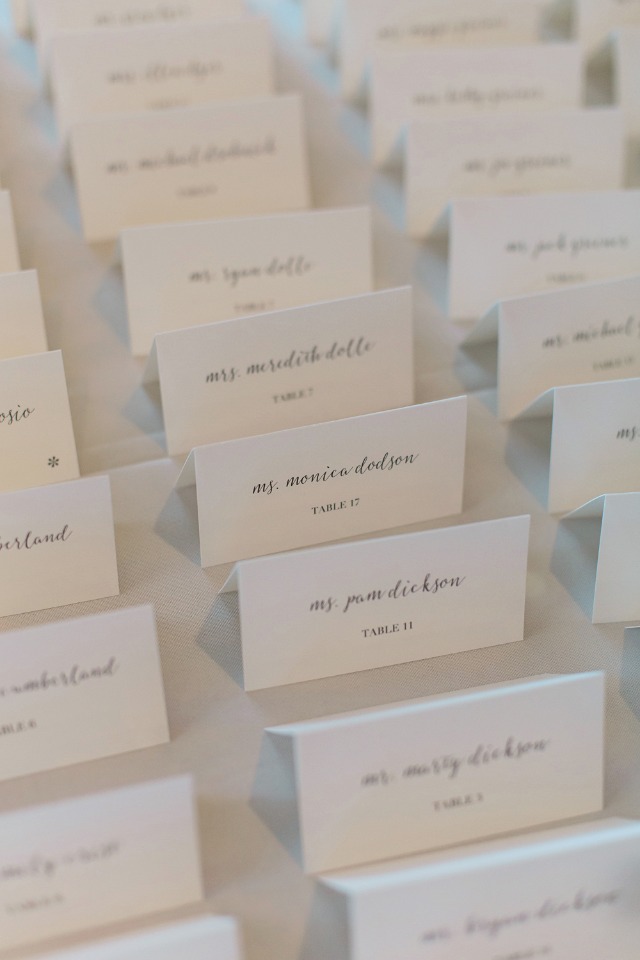 classic escort cards for your reception