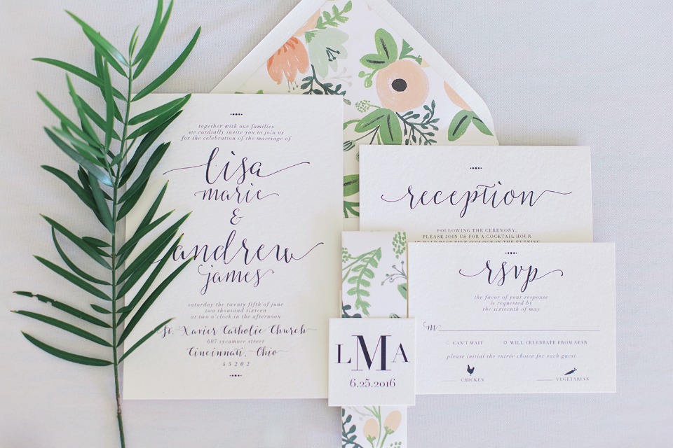 Rifle Paper Co inspired wedding invitations