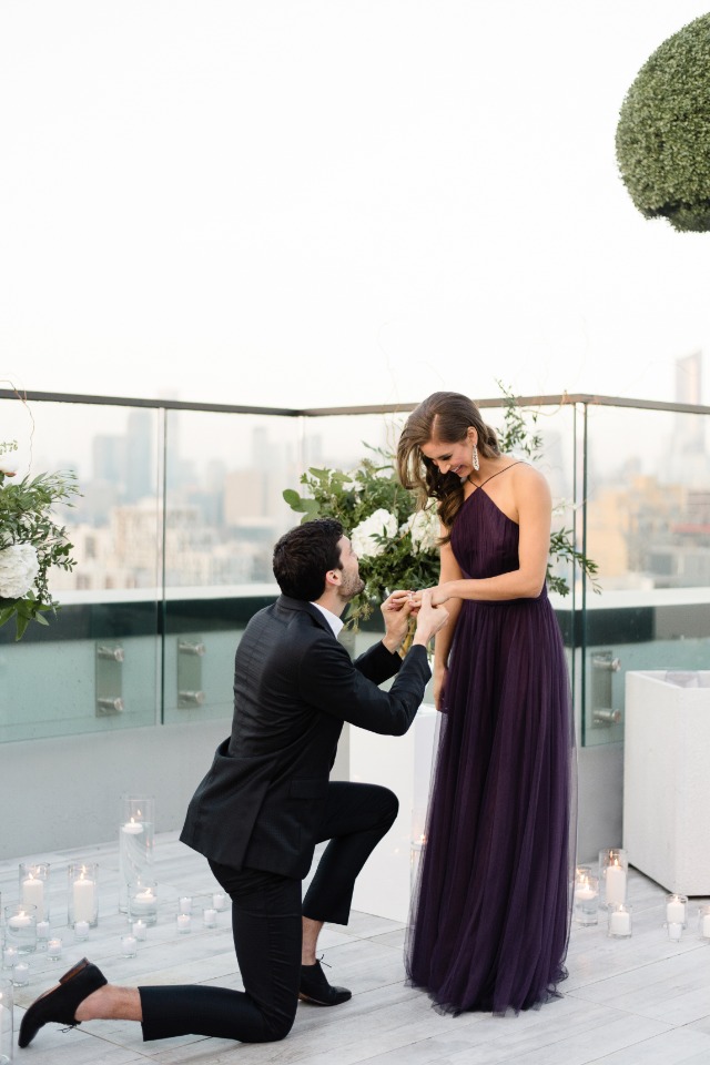 Glam rooftop proposal idea in Toronto