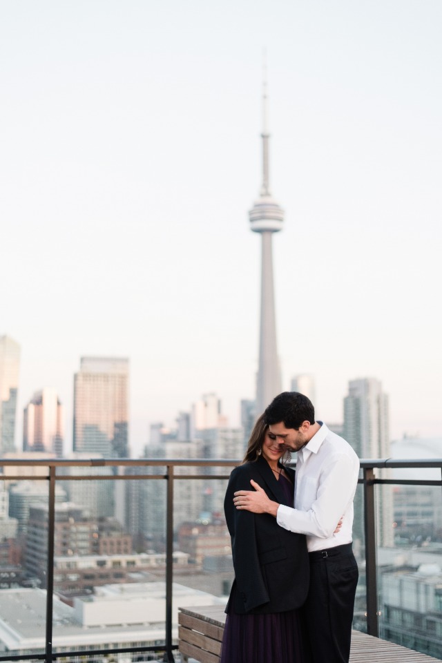 Feeling all the feels at this glam rooftop engagement