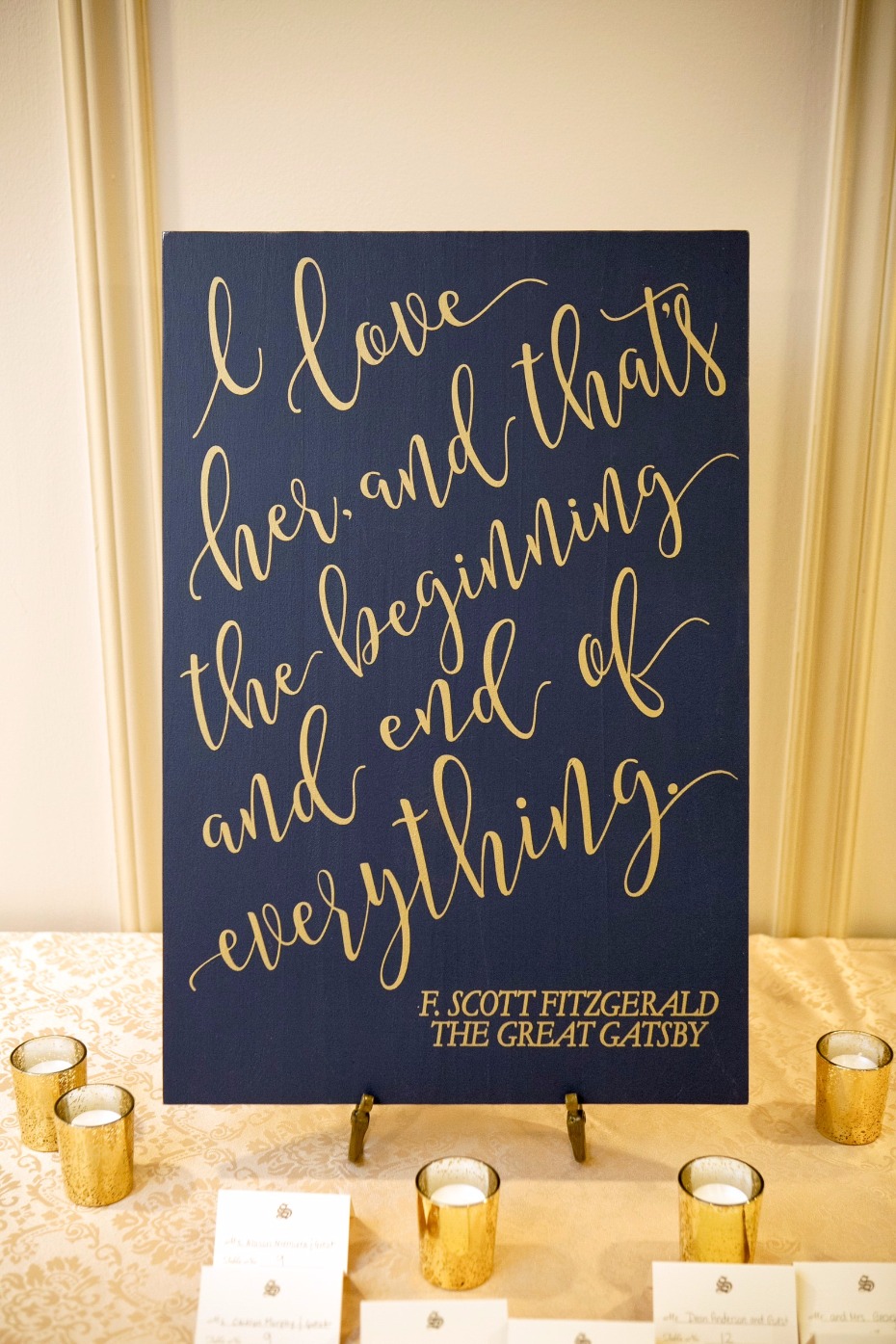 Gold calligraphy sign from Z Creative Design