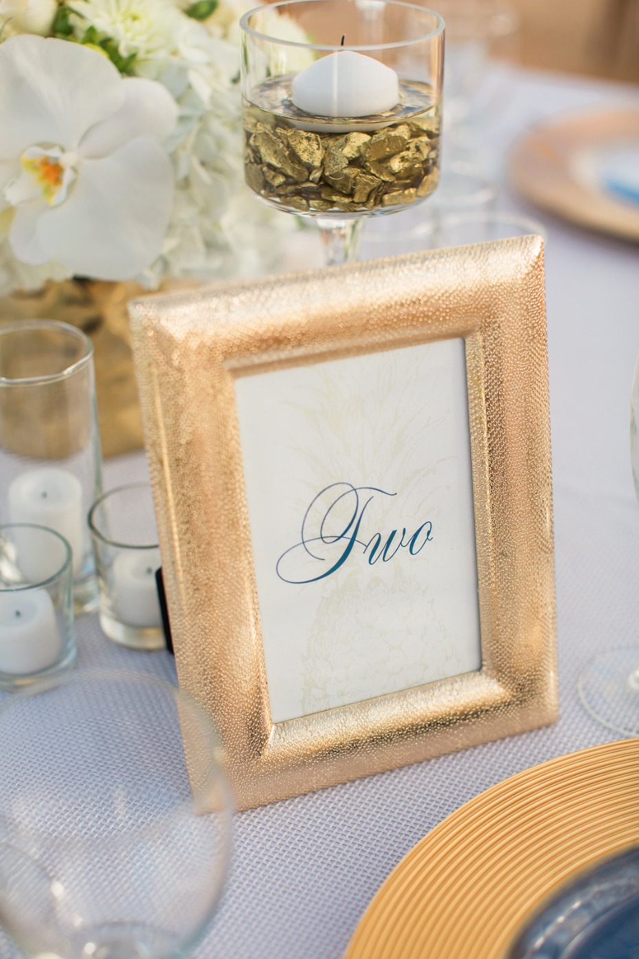 Gold framed table numbers