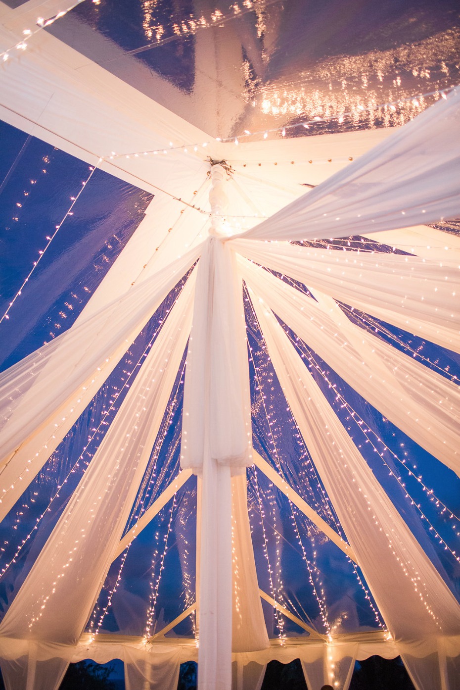 Lighting and drapery ideas for a tent wedding