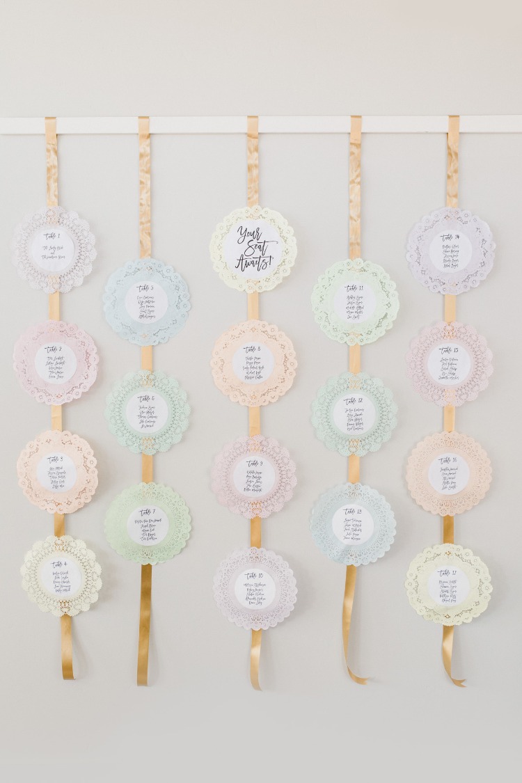 How To DIY A Doilie Seating Chart With Prettie Parties Doilies!