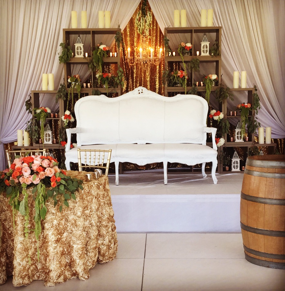 Chic reception lounge area from Saba Decor Rentals