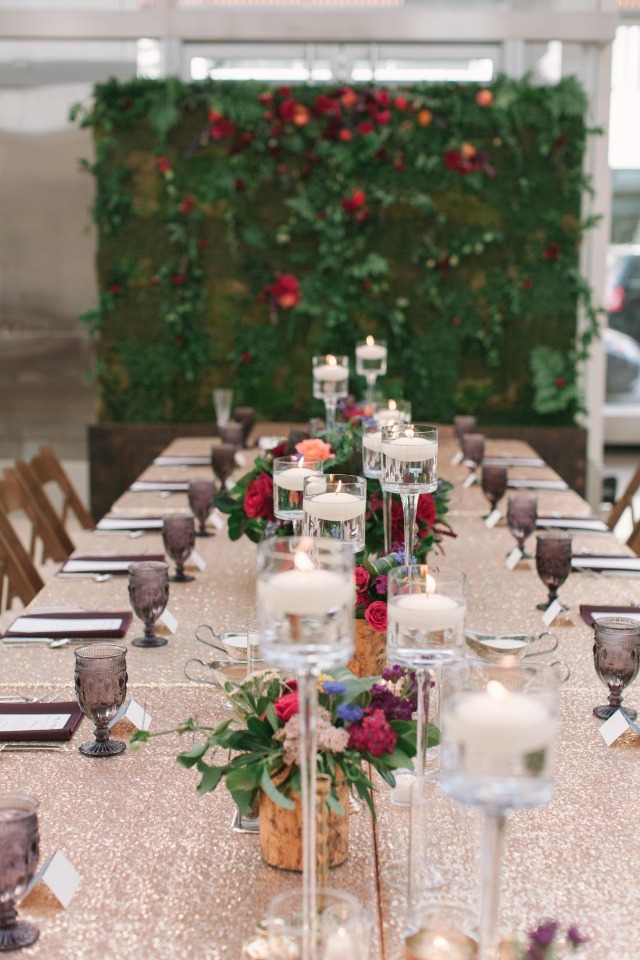gold and gem stone themed wedding table