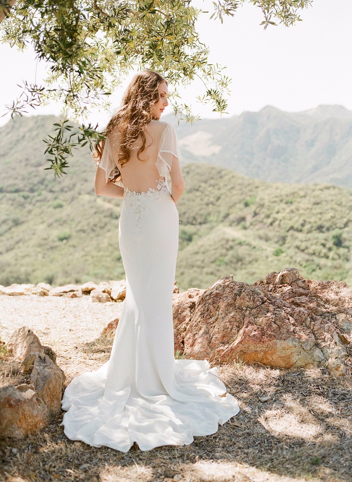 low cut back wedding dress