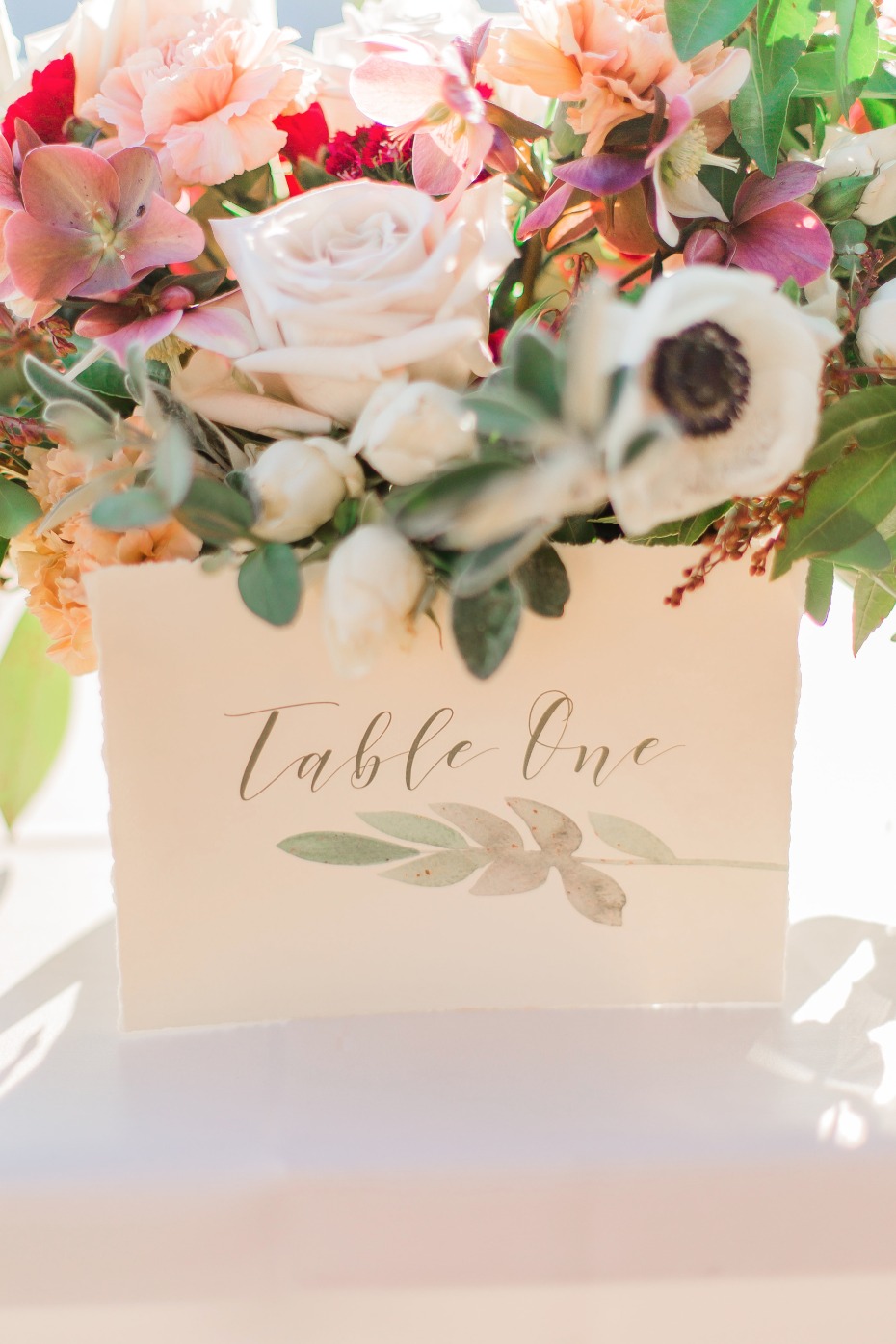 calligraphy wedding table number