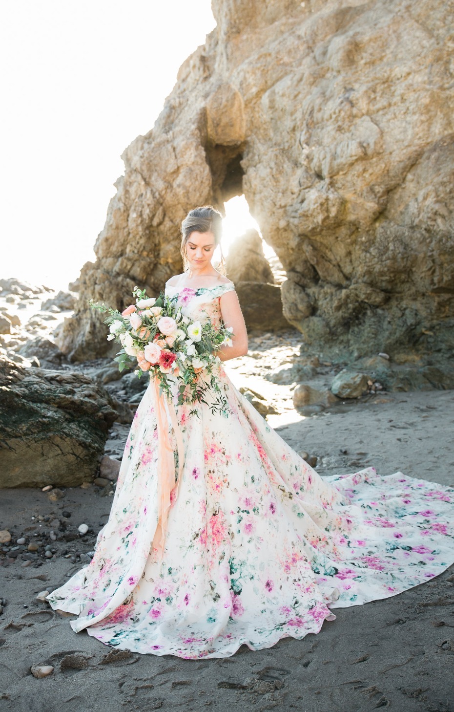 floral print wedding dress to die for