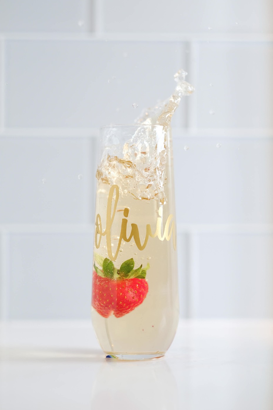 Personalized Stemless Champagne Flutes