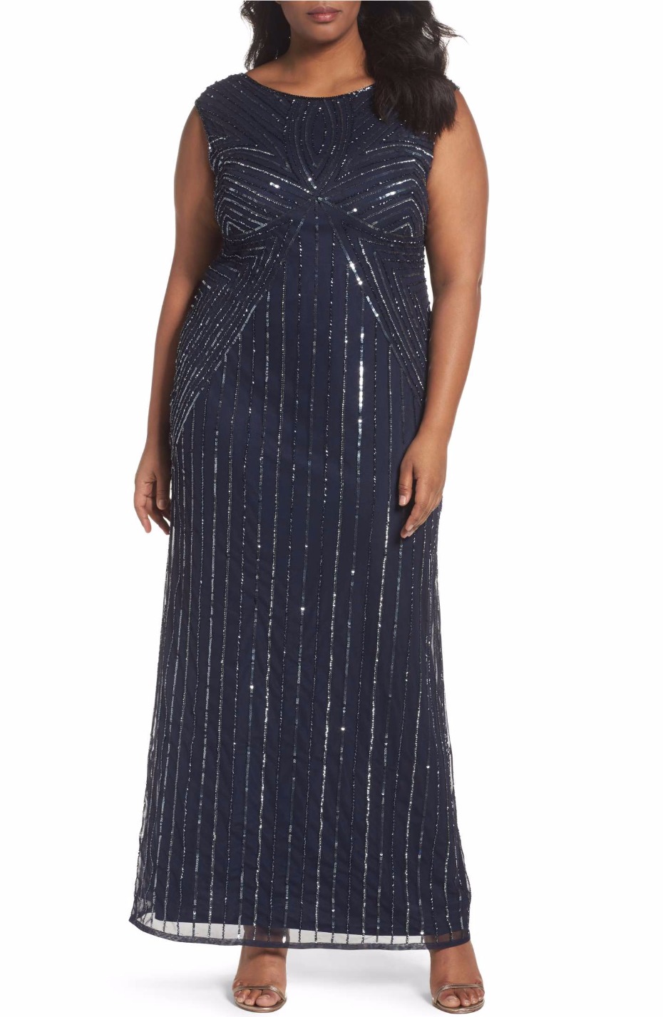 Embellished Cap Sleeve Gown ADRIANNA PAPELL