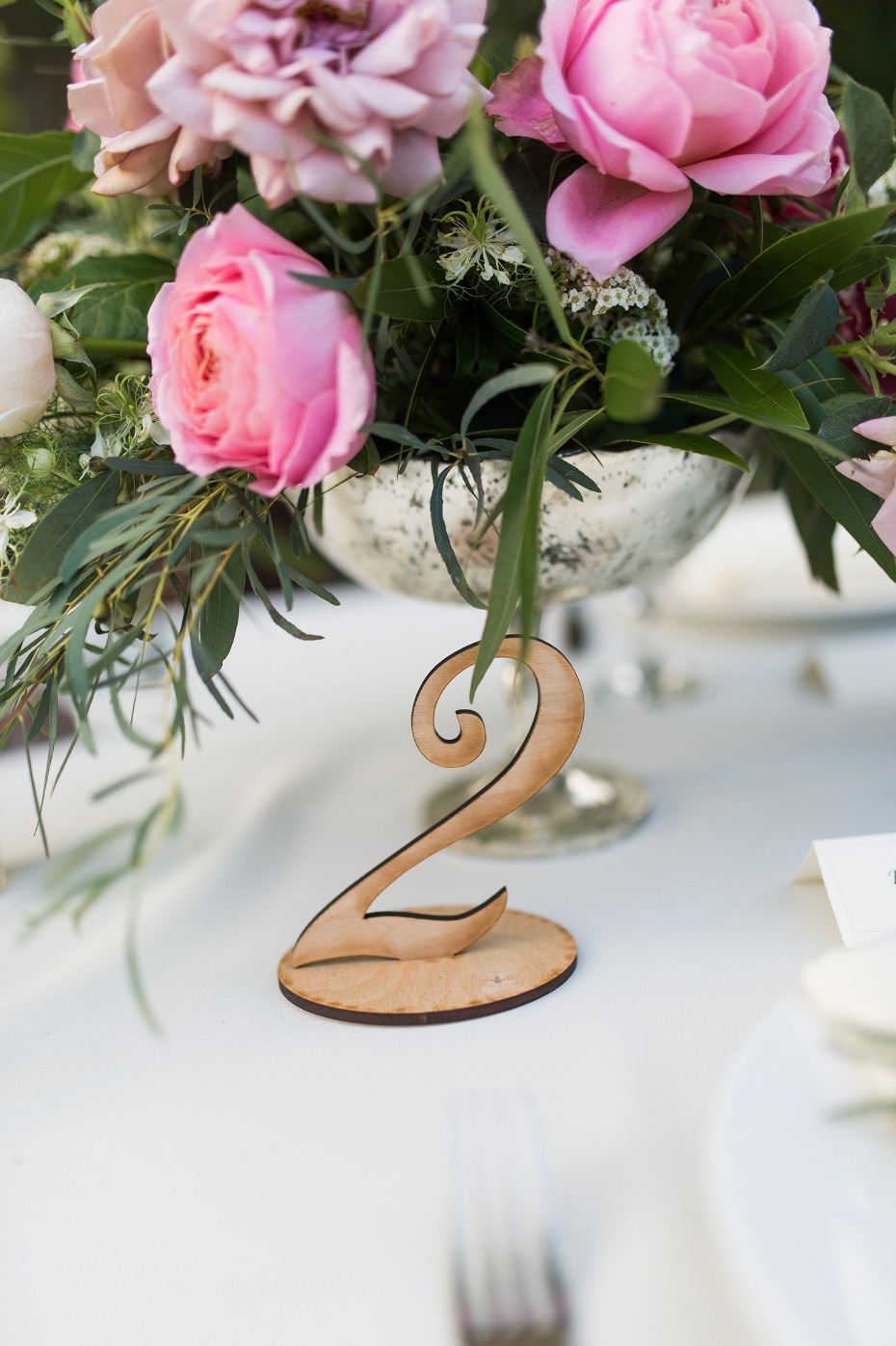 Wood cut table number