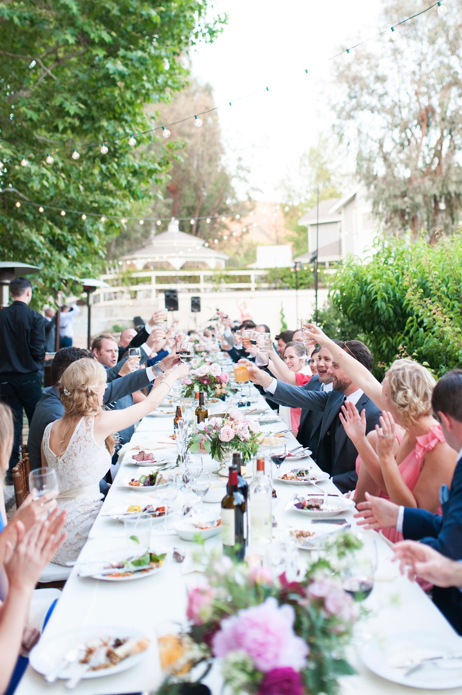 Toast to the newlyweds at this chic garden wedding