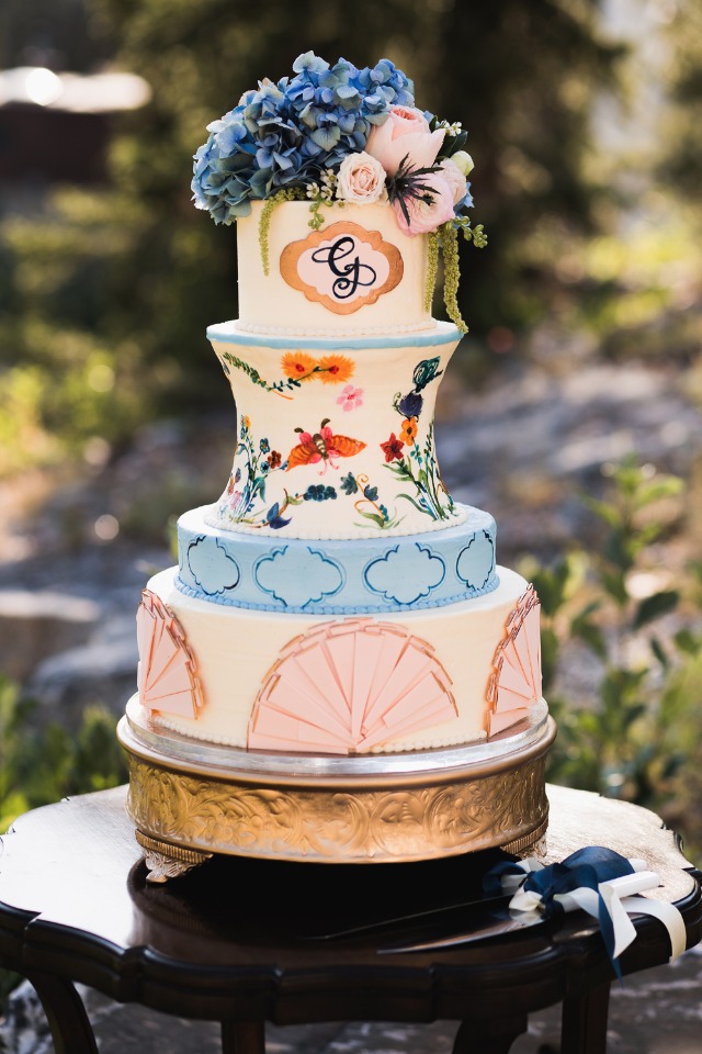 Regal French inspired wedding cake