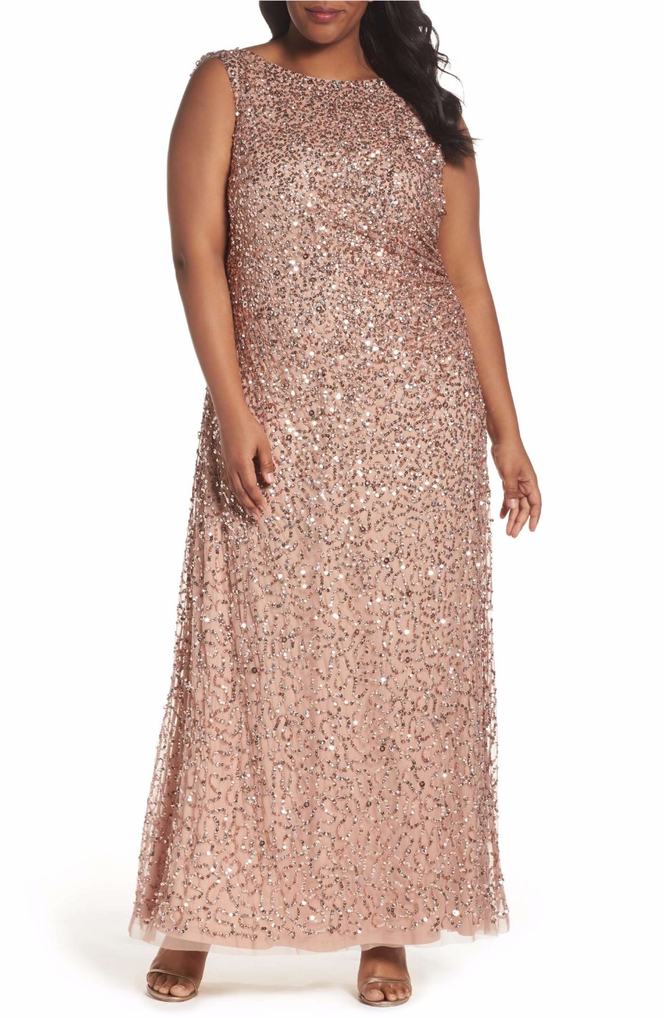 Sequin Cowl Back Gown ADRIANNA PAPELL