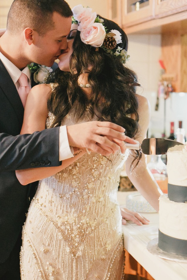 cake cutting while kissing is a talent