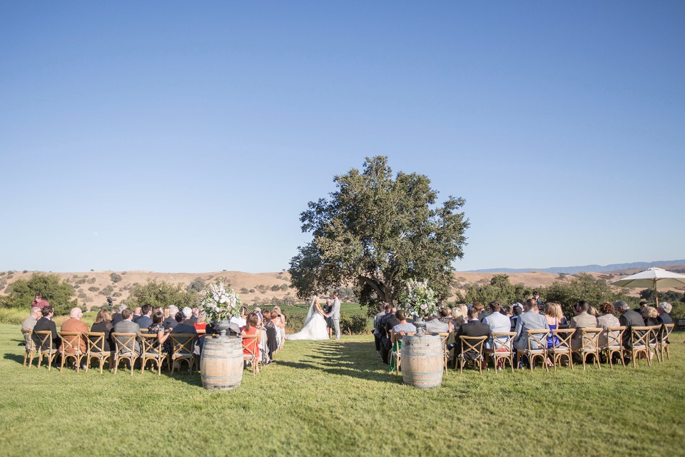 Sunny California reception at Firestone vineyard