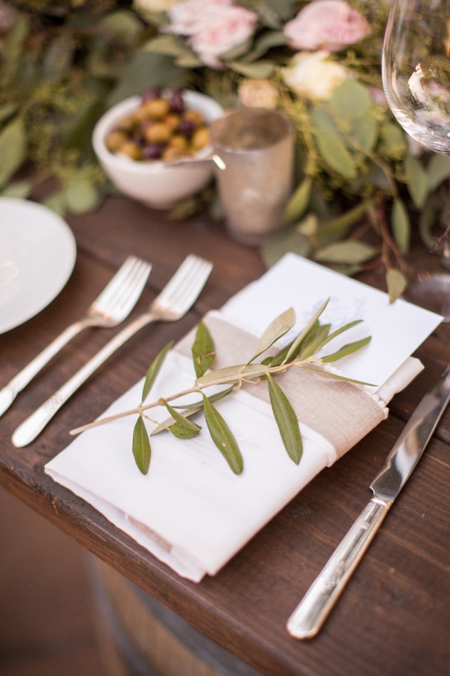 Place setting with greenery