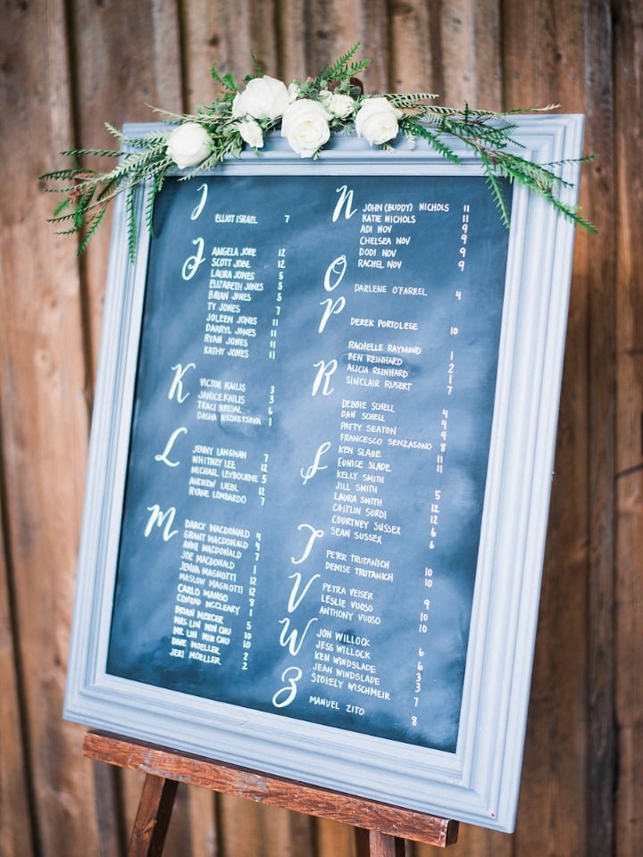 chalkboard wedding seating chart