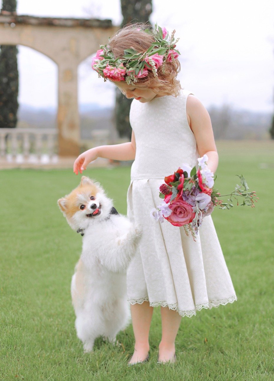 Flower girl & dog