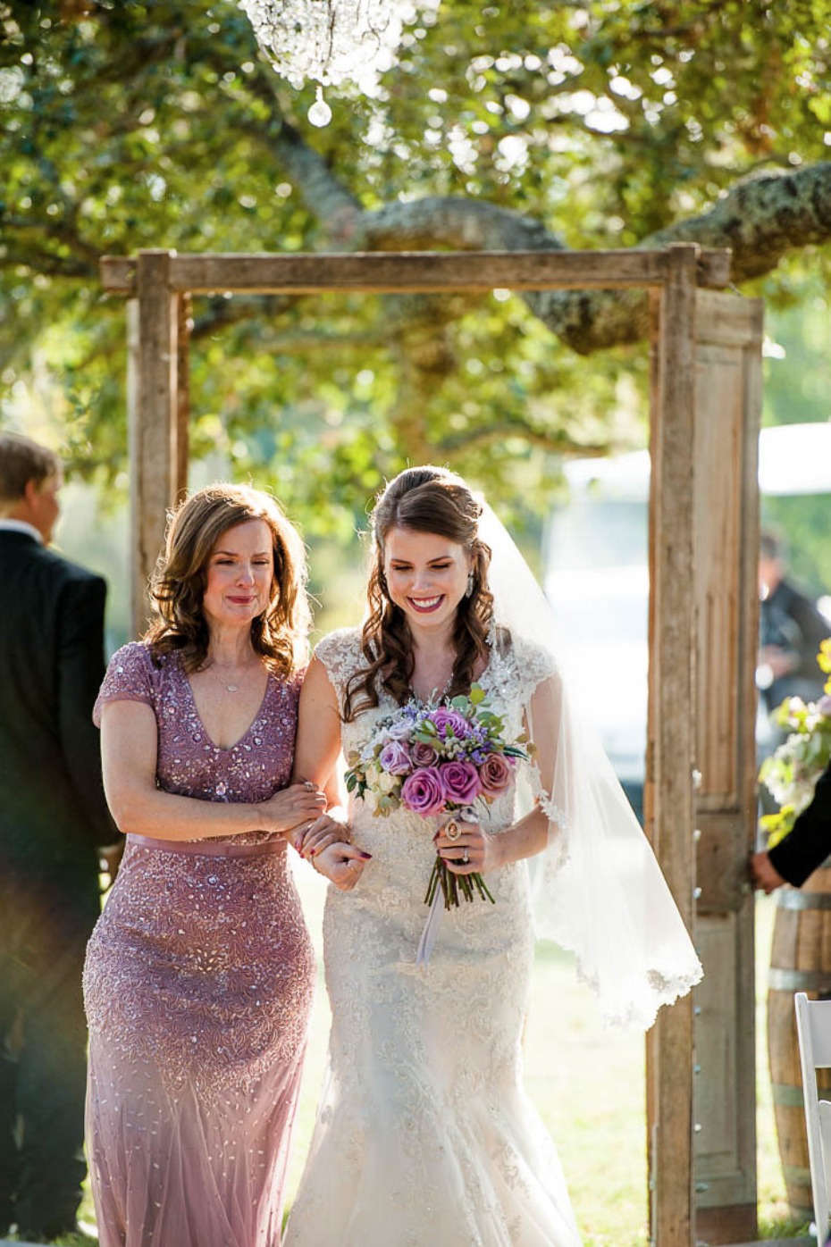 Mom walks daughter down the aisle
