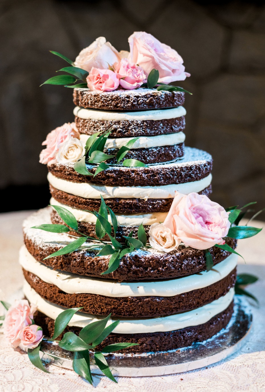 chocolate naked wedding cake